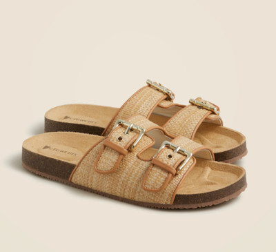 New CREWCUTS JCREW Girls Size 11 K11 Buckle-Strap Sandals in Natural $65 BT233