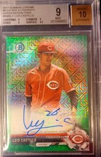 2017 Bowman Chrome Mega Box Auto Green Refractor LUIS CASTILLO /99 BGS 9/10