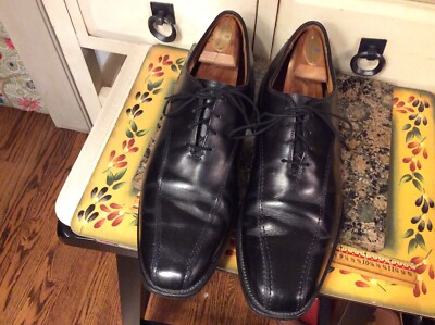 ALLEN EDMONDS SAXON MENS 10.5B LEATHER Black BICYCLE TOE  display picture 2