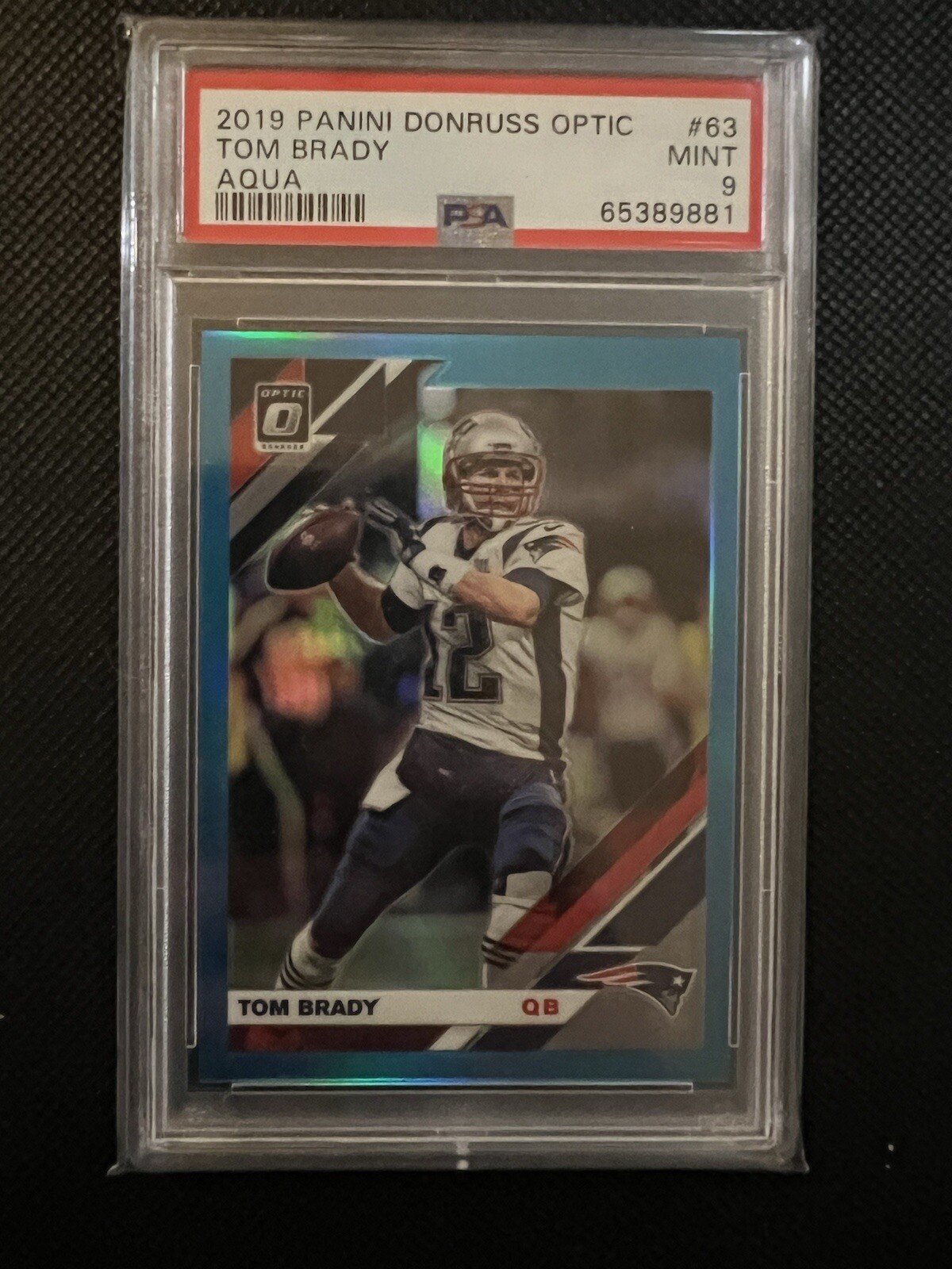 2019 Panini Donruss Optic Tom Brady #63 Aqua #'d /299 PSA 9