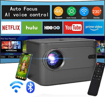 Proyector Bluetooth 4K 1080P 5G WiFi Mini LED Video Home Theater Cinema HDMI US