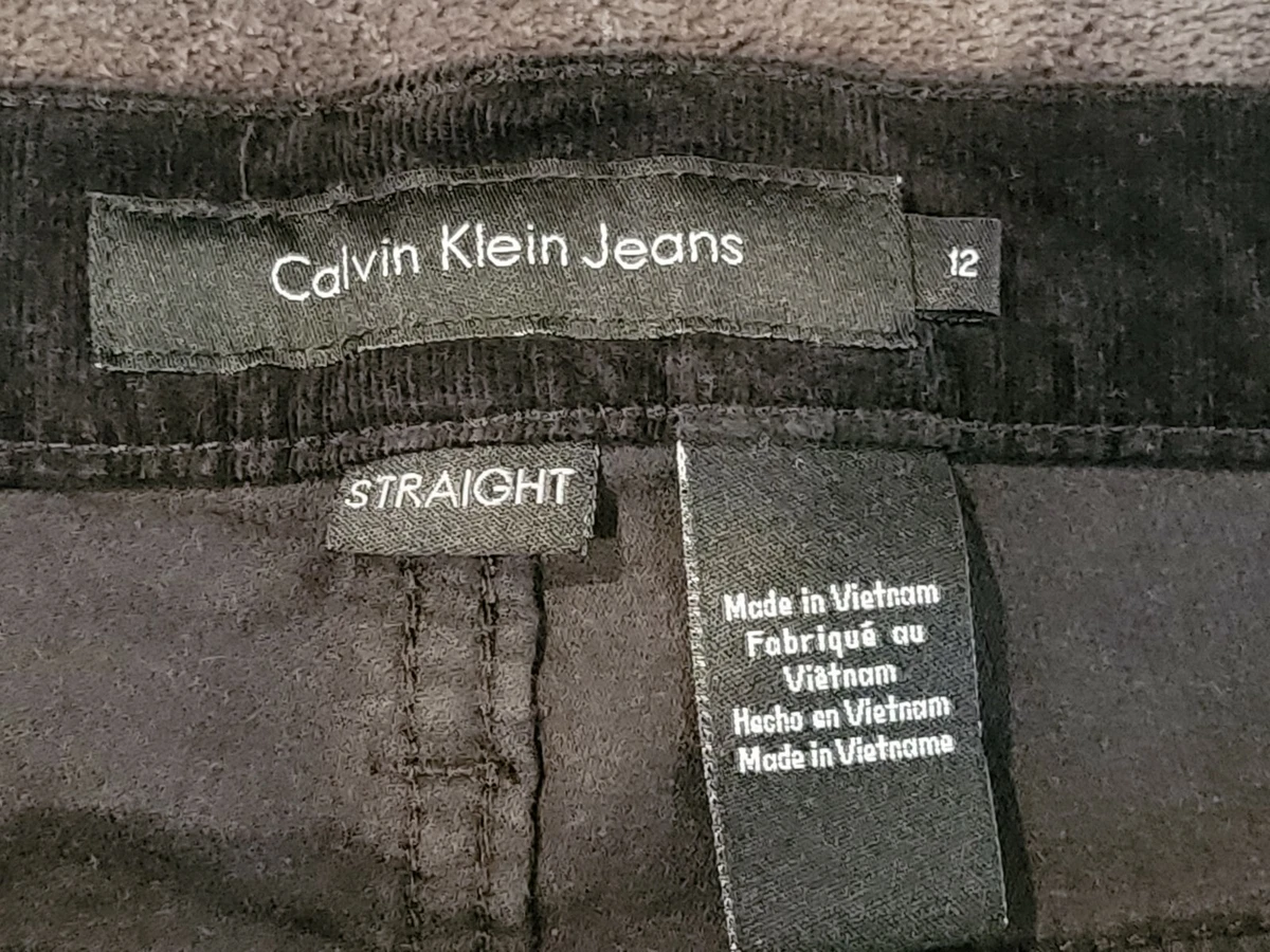 VTG Rare Calvin Klein Jeans Black VELVET pants straight leg 5 Pkt 12 34X28 EUC