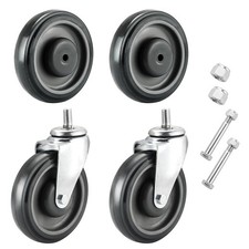 MYFULLY 5" Shopping Cart Caster Wheel Replacement Wheels Kit, Grey