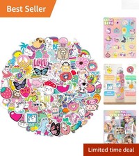 Cute Animal Themed Waterproof Stickers Pack - 100 Reusable Vinyl Designs