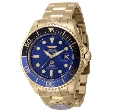 45819 Invicta Men s Grand Diver 47mm Gold Dual Time Automatic Stainless Watch  