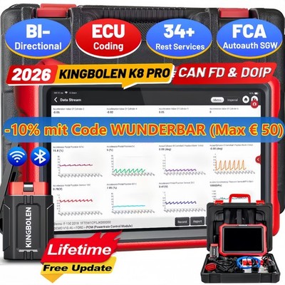 2026 K8 PRO Obd2 Diagnosegerät Alle Fahrzeuge Bi-Direktionale ECU-Kodierung