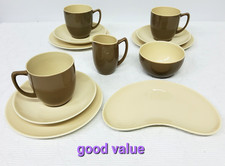 Branksome China Vintage Tea Set for 3 Brown / Pale Beige Colour, 12 items