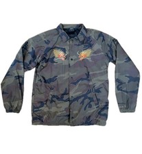 HUF Camo Double Dragons Jacket Large Camouflage Urban Skate Streetwear RARE