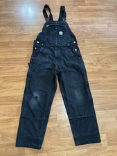 Carhartt R01-M Mens Blue Relaxed Fit Duck Bib Overalls Size 34x30