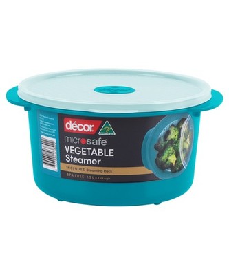 Dekor Microsafe Gemüse Dampfgarer für schnelle Mikrowelle 1,5 L, türkis 