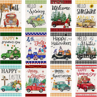 Seasonal Truck Garden Flags Set of 12 Double Sided 12 X 18 Inch Yard Flags Seaso