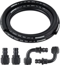 1/2" ID 8AN Push Lock Hose Kit 10FT NBR Rubber 300PSI Temp Range -40F to 257F