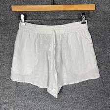 NEW 115 L Space Rio Short 100 Linen White Drawstring Waist Shorts Size S