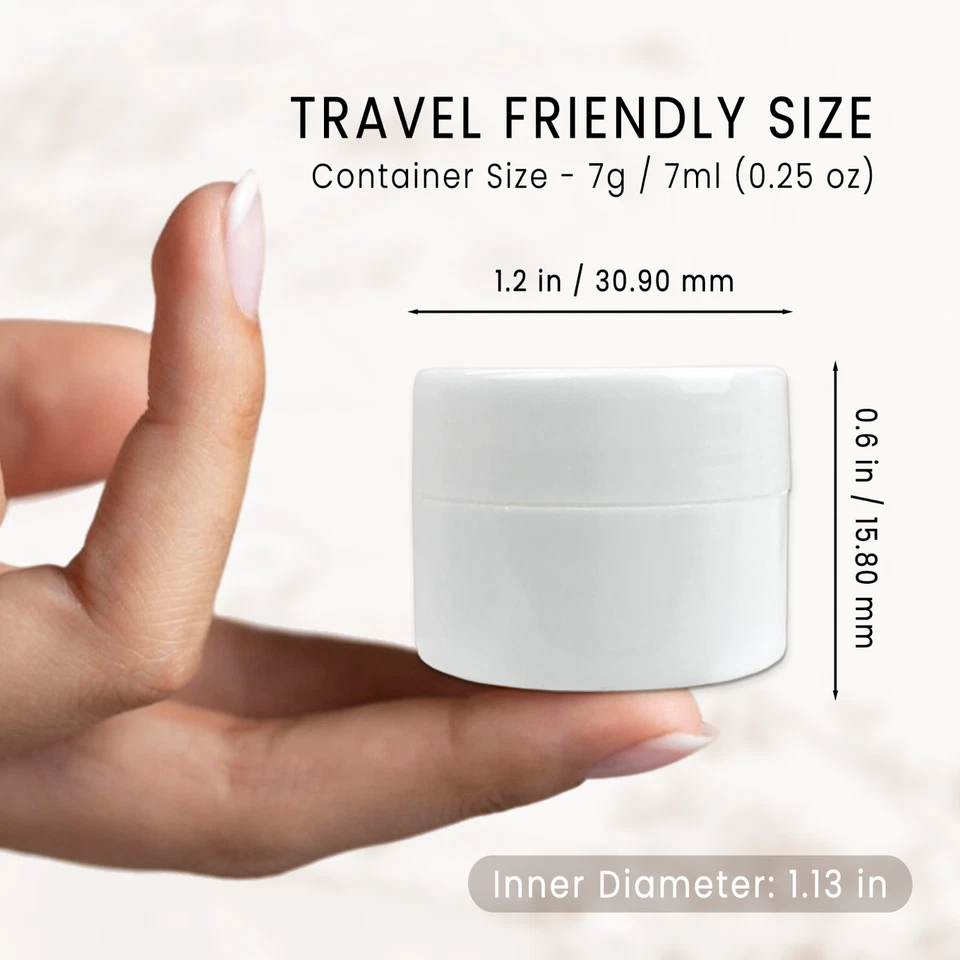 480 Pcs 7g White Cosmetic Empty Jar Pot Eyeshadow Makeup Face Cream Lip Balm 7ml - Image 2 of 4