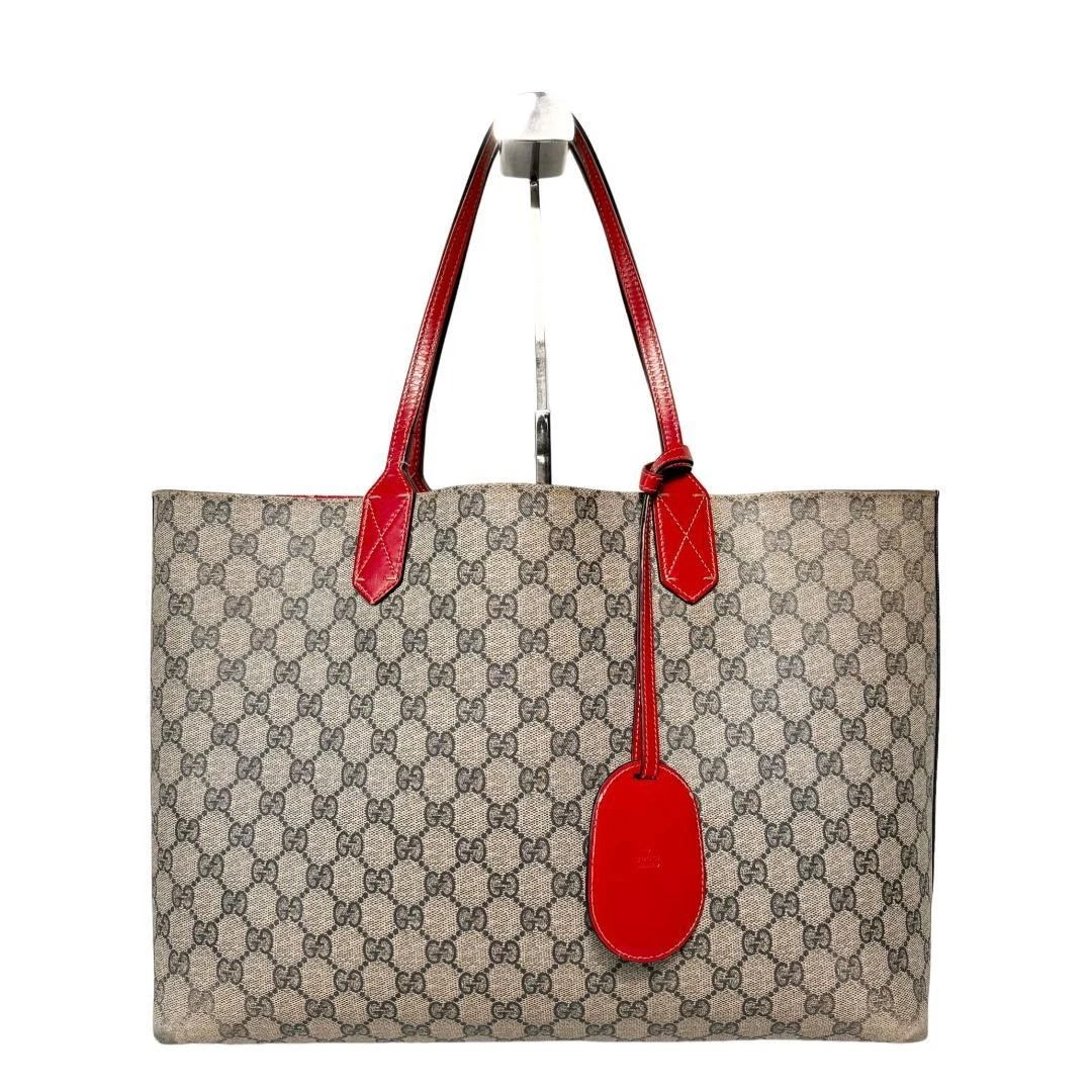 Sac fourre tout GUCCI GG Supreme réversible rouge cadeau cadeau 0427b