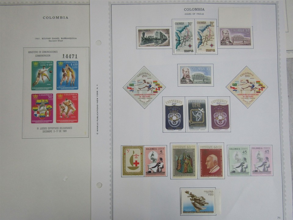 Nystamps Colombia many mint old stamp collection high cost o25oh | eBay