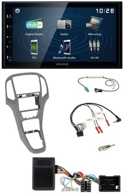 Kenwood 2DIN Bluetooth Steering Wheel USB DAB Car Stereo for Vauxhall Astra J 2009 Onwards Titang