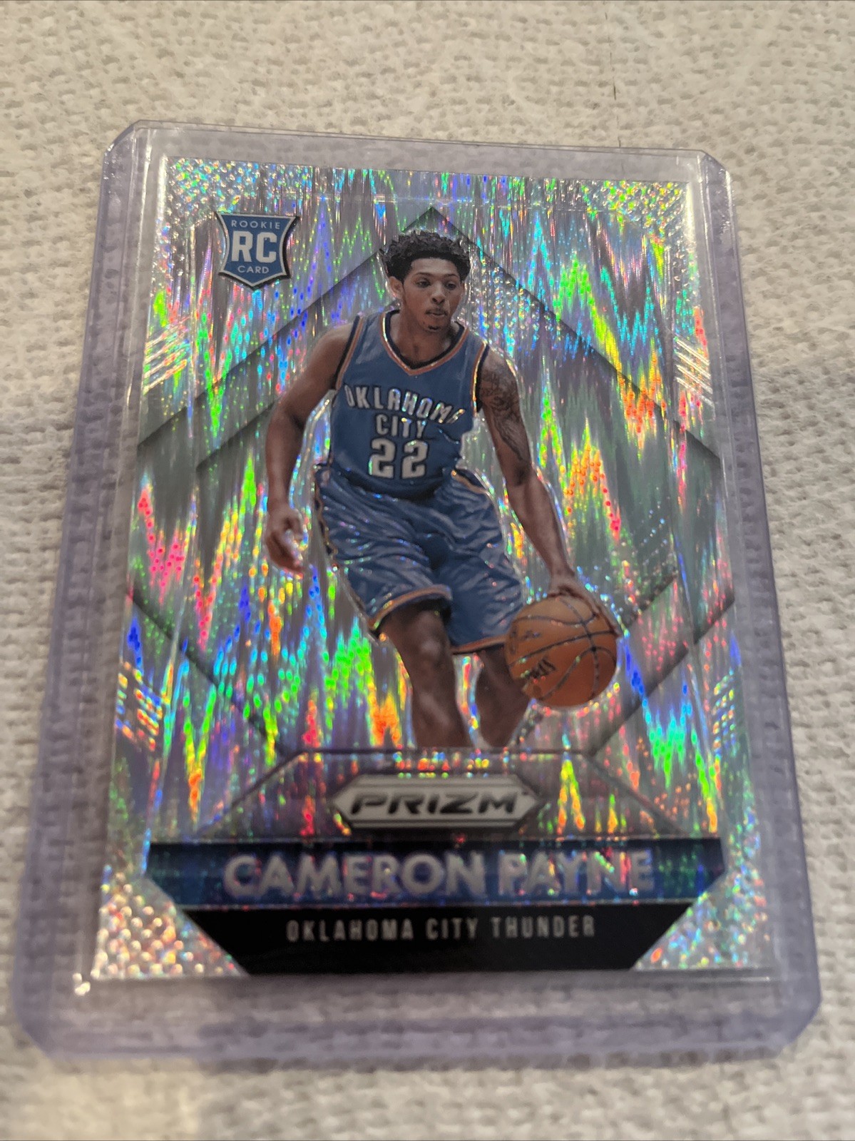 2015-16 Panini Prizm Cameron Payne Rc Flash Knicks Hot Thunder