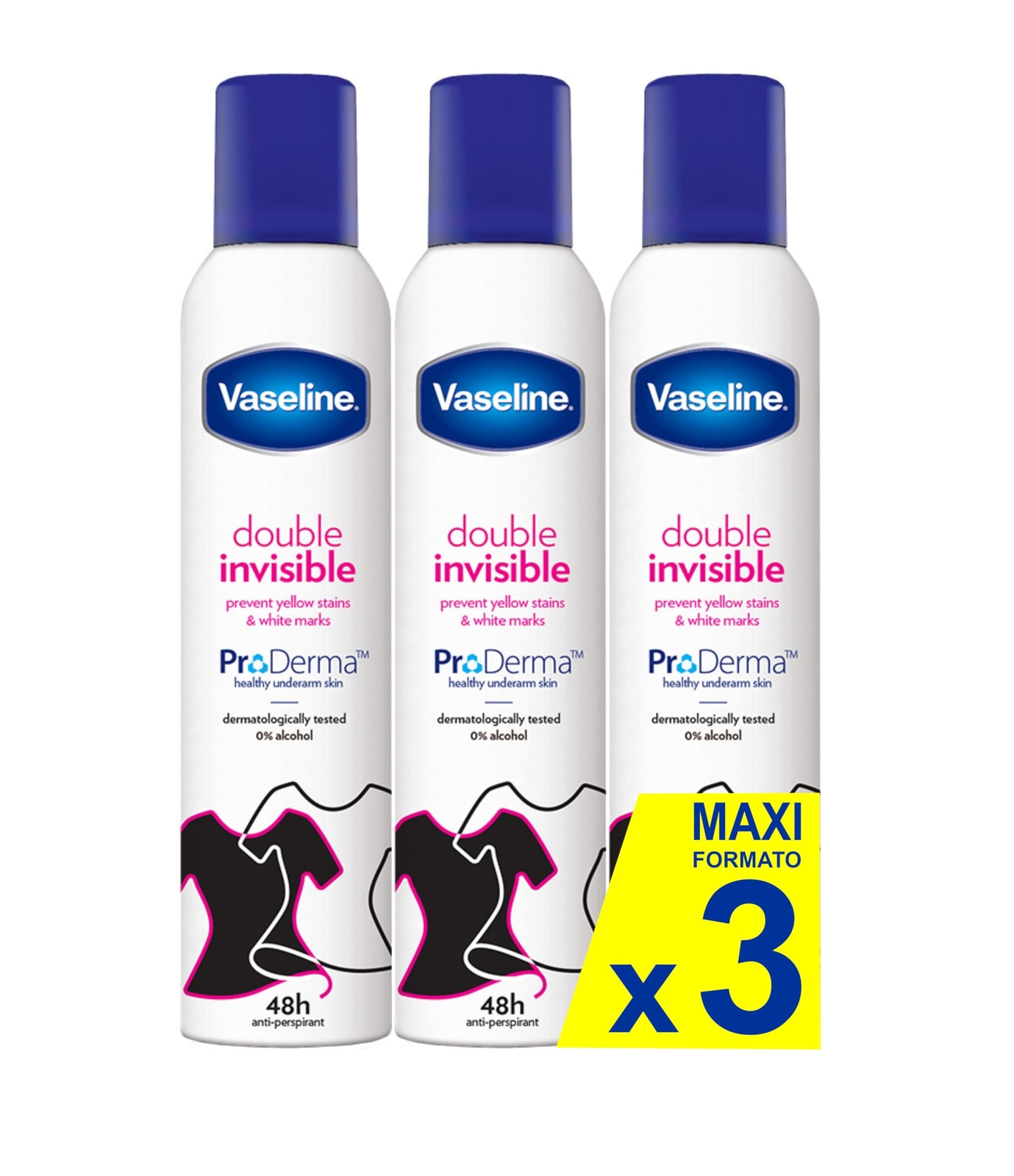 Vaseline Double Invisible Anti-traspirante per donna 250 Ml | 48h Sweat (F9z)
