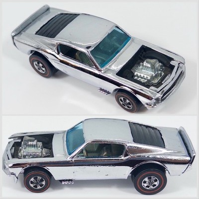 Hot Wheels Redline 70 Chrome Mustang Boss Hoss Club Car Bright Top & Bottom Excl
