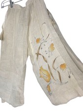 Vintage Lord  Taylor XS Linen Embellished Culottes Knickers Italy NWT 70s/80s