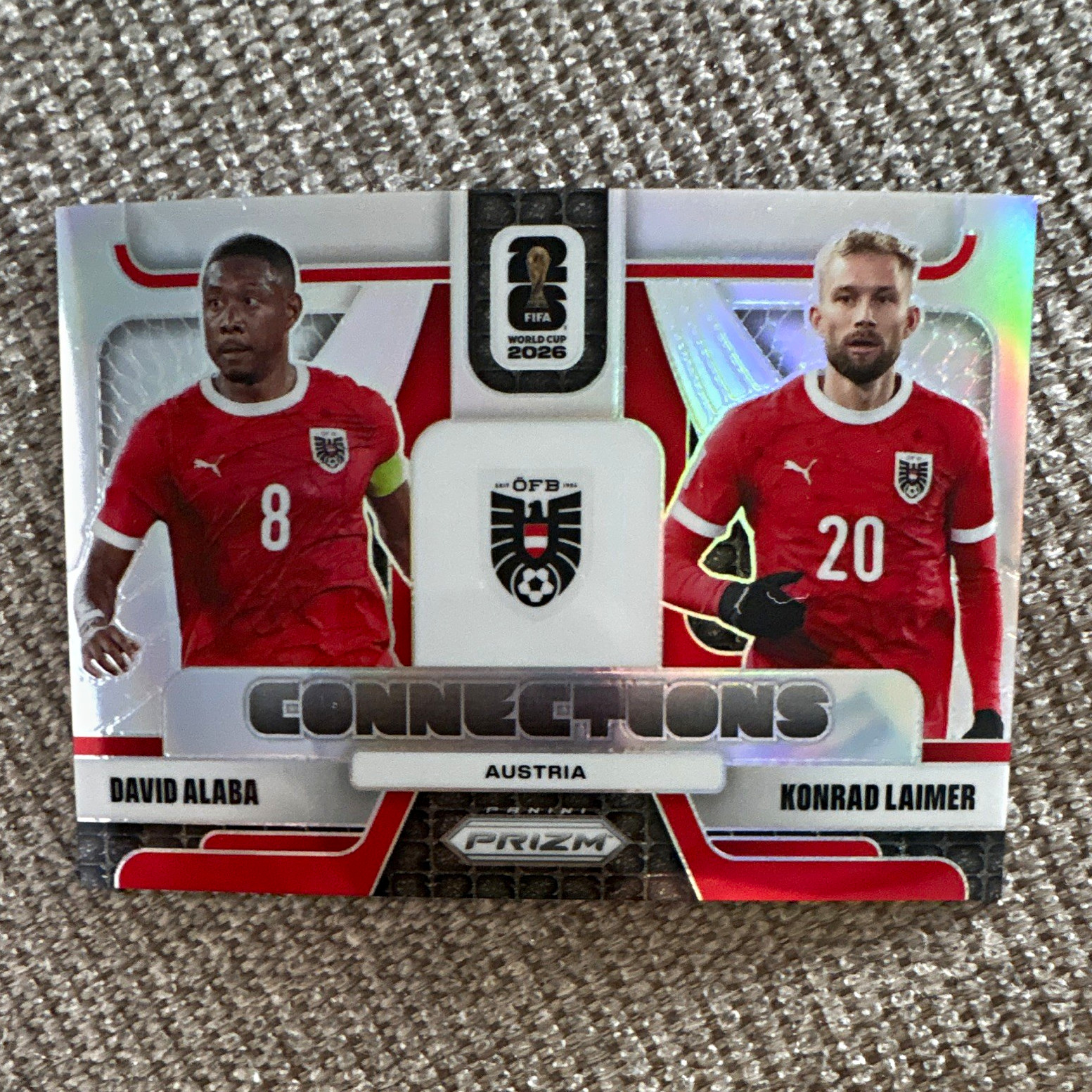 2026 Panini Prizm FIFA World Cup Connections Silver Prizm Alaba Laimer #12