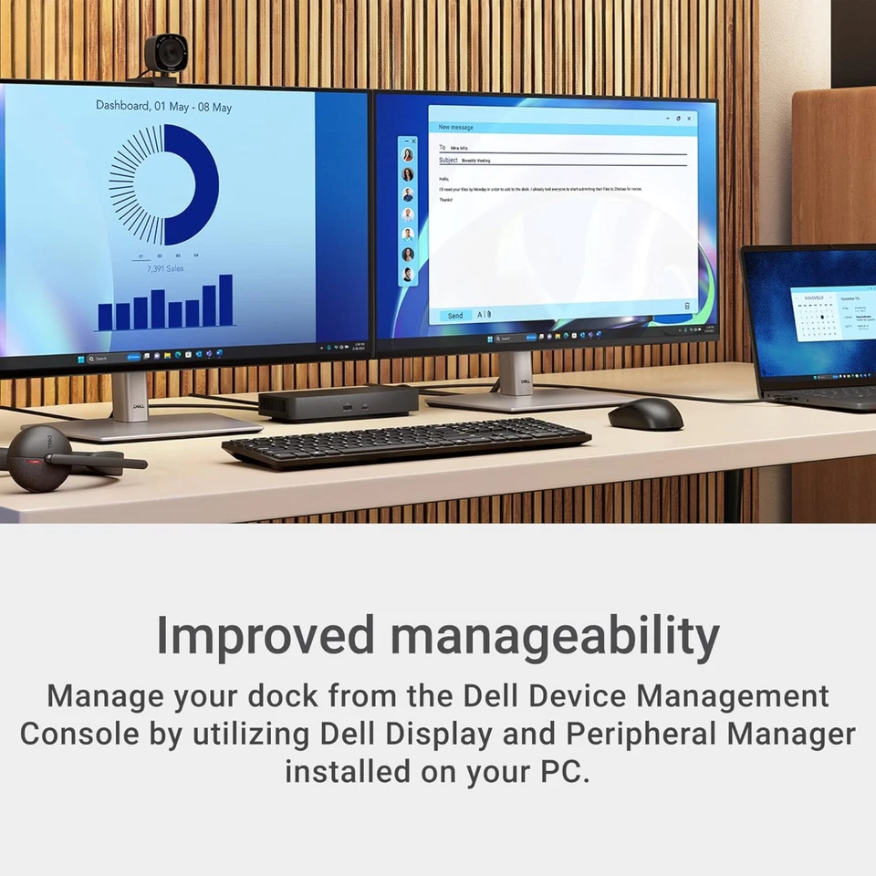 Dell Pro Dock WD25 USB‑C Universal Docking Station Dual 4K Gigabit Ethernet NEW - Image 3 of 4