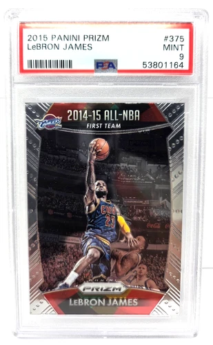 2015 Prizm 2014-15 All-NBA First Team LeBRON JAMES Basketball Card PSA 9 MINT