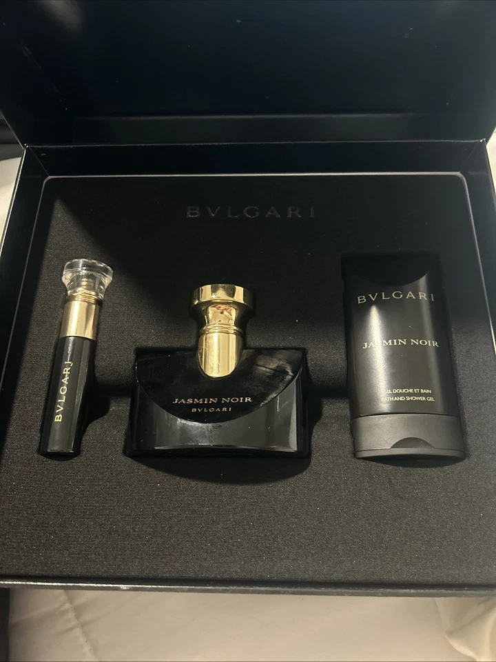 3pc Set BVLGARI Jasmin Noir 1.7oz edp +.34 oz edp + 2.5 oz gel for women femme - Image 3 of 3