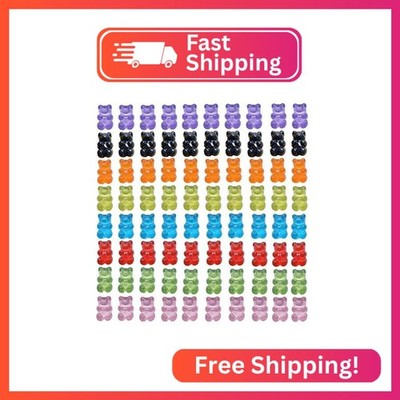 Smanzu 80 Pcs Candy Gummy Bear Charms Resin Bear Pendants for DIY Crafting Slime