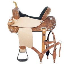 HILASON Western Horse Treeless Trail Barrel American Leather Saddle Tack | for