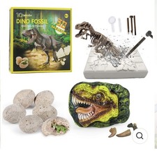 Dinosaur Fossil Dig Kit for Kids - Excavation Egg Toys, Fun STEM Activity Age 6 