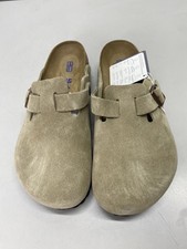 Birkenstock Unisex Boston Soft Footbed Suede Leather Clogs Size L 9, M 7 Taupe