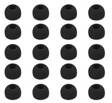 Silicone Replacement Ear Bud Tips 20 Pcs Black Medium