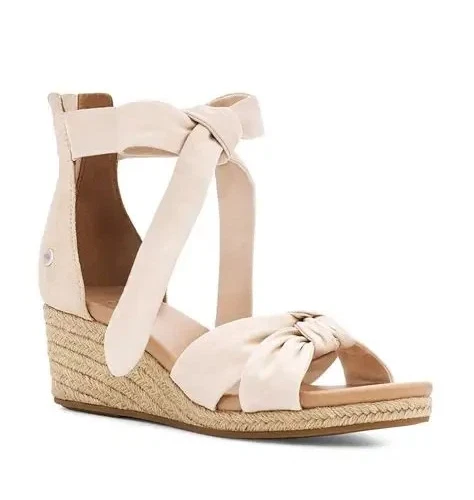 Uggs Yarrow G1M2420R1VA0WV8 espadrillas donna taglia 8 5 zeppa pelle marrone naturale