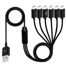 Herfair Micro USB Splitter Cable 6 Charging Cord 1 to 6 