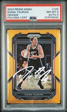 Diana Taurasi 2023 Panini Prizm WNBA Orange Signed Card #129 PSA 8 Auto 9 71/99
