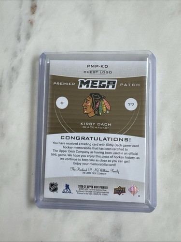 2020-21 Upper Deck Premier - Mega Patch Jumbo Relics Chest Logo Kirby Dach 12/24 - Picture 2 of 2