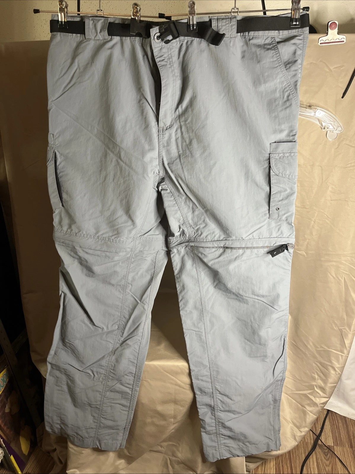 Magellan Pants Mens 3XL Gray Convertible Fish Gear Fishing Hiking Zip Off Shorts