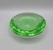 Fire And Light Recycled Glass Candle Stand Disc 4.5"  Bright Celery Green