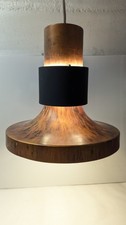 Vintage Mid-Century Modern Lightolier Copper Pendant Light Lamp Fixture Retro