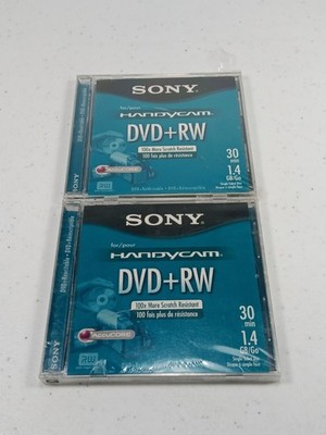 Lot of (2) Sony Handycam DVD+RW Recording Disk 30 Minutes 1.4 GB NEW Sealed