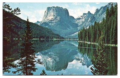 VTG Square Top Mountain, Over Green River Lake, Pinedale, WY Postcard