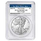 2022-W Proof $1 American Silver Eagle PCGS PR70DCAM FS West Point Label