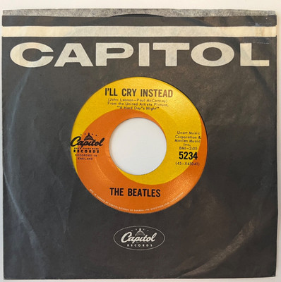 The Beatles 45 RPM - I'll Cry Instead - Canada Capitol Records (EX) | eBay
