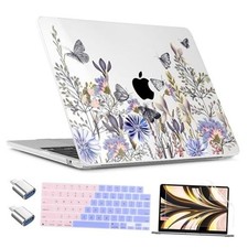 for MacBook Air 15 inch Case 2025 2024 2023 Release M4 A3241 M3 Garden Flower