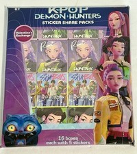 K-Pop Demon Hunters Sticker Share Packs 16 Boxes Each w/ 5 Stickers NIP