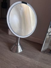 Simplehuman 8" LED Light Sensor Makeup Mirror 5x Stainless Steel ST3052
