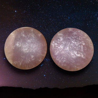 Vintage Marbleized Lilac Acrylic Swirl Clip On Button Earrings New Wave Ethereal