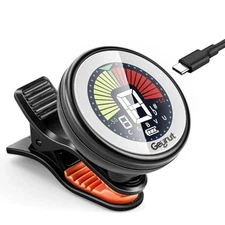 Guitar Tuner Clip on Rechargeable, Clip On Tuner with Super Bright Display 